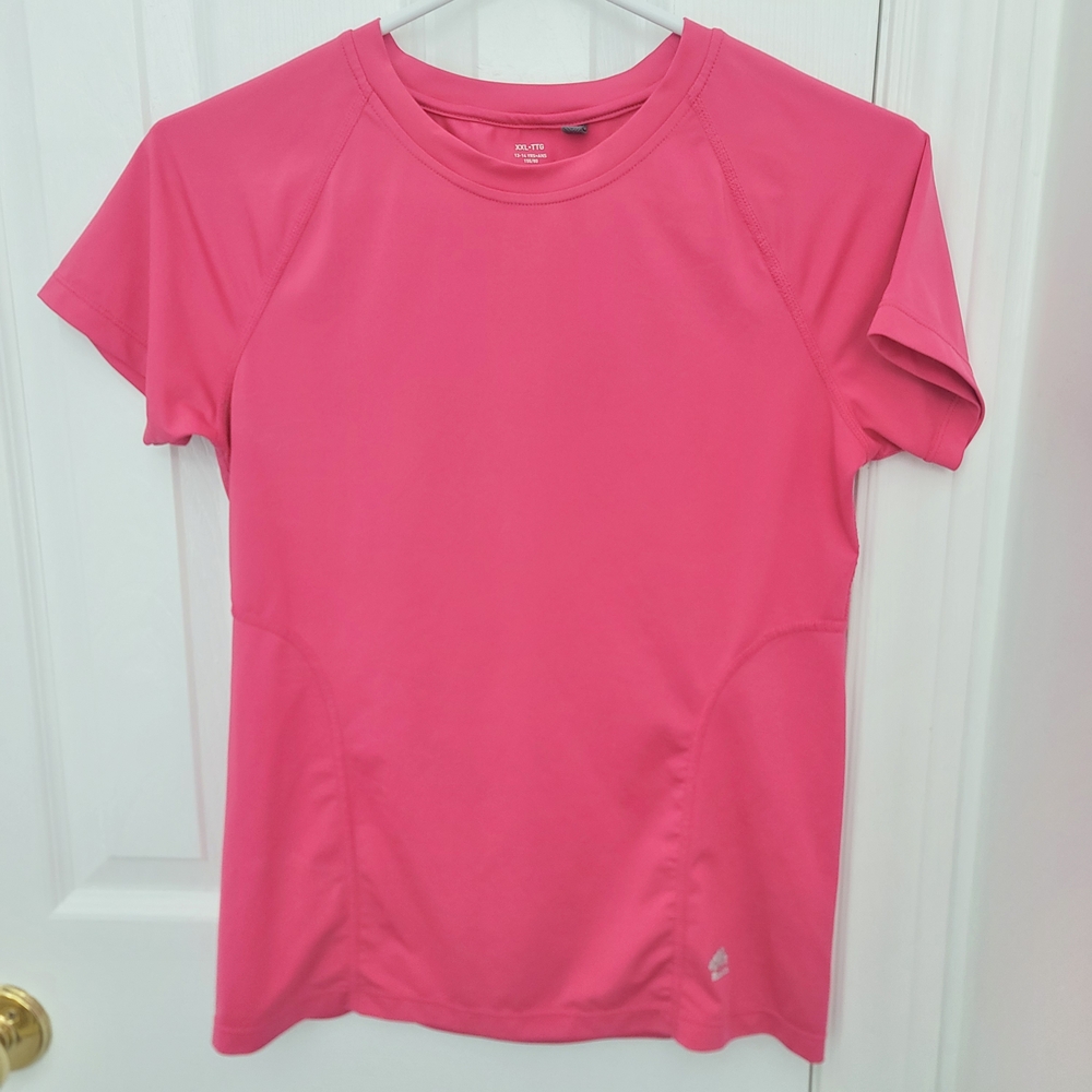 Roots Athletic Sports Women Magenta Pink Fitted T-Shirt Top